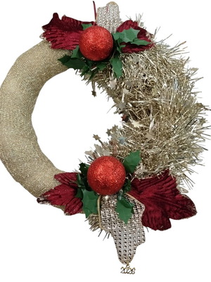 Christmas wreath handmade with 2026, 38cm new