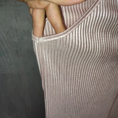 Metallic Rose Gold Pleated Top J.Stars like new, S/M
