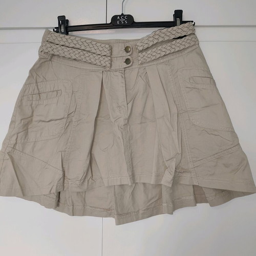 Beige cotton skirt used, size 38, shorter front longer back