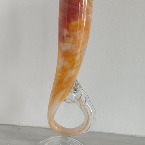 Vintage large blown glass vase in Murano style, like new