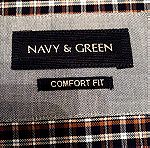  NAVY &GREEN mens button down shirt 4XL