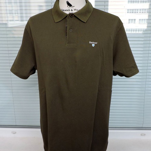Barbour Khaki Green Polo Shirt, Men's XL