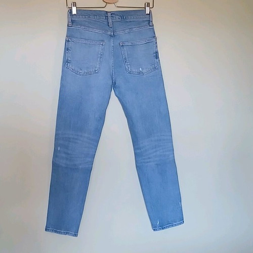 Zara Jeans High Waist With Rips Mom Fit No32 Like New