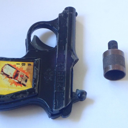 Pilaz F.B.I. Toy Gun used, Greek made 1970s collectible