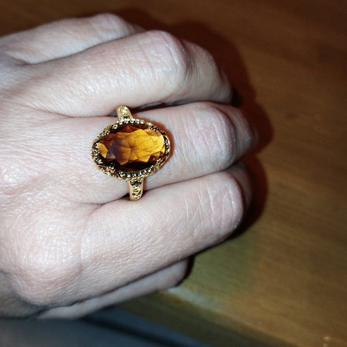 Ring with honey stone No 9 unused