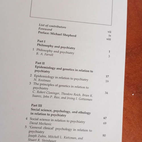 Handbook of Psychiatry 5: The Scientific Foundations of Psychiatry