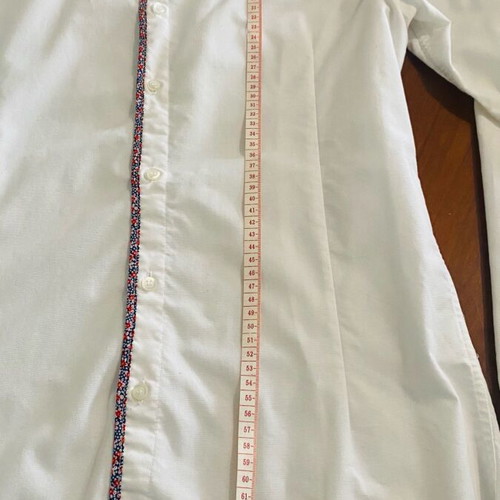 Spago Uomo white shirt size M like new with floral stripe