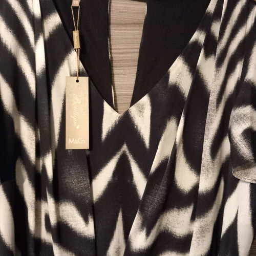 M&Co Black and White Long Dress Like New, Size 48
