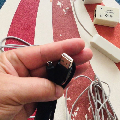 Telephone cables, splitter and micro USB like new, set