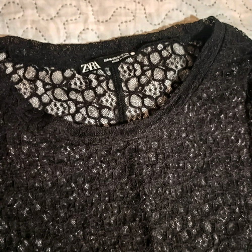 Zara women's lace blouse black size M like new