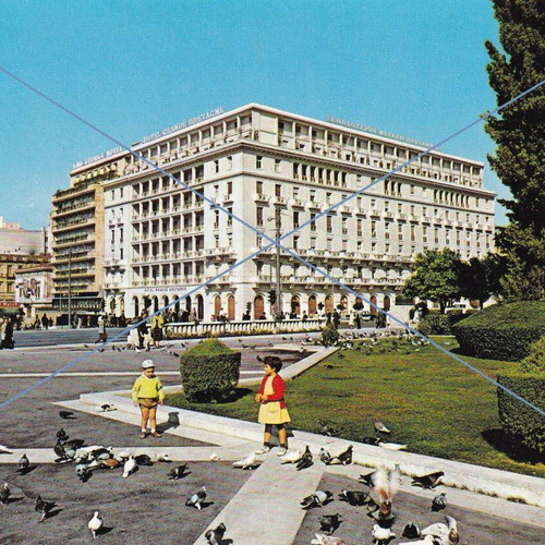 Athens Constitution Square postcard used