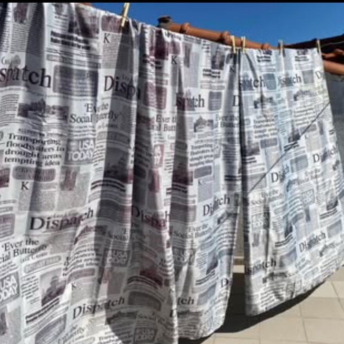 Curtains unused, two pieces, height 2.65 m and width 2.6 m