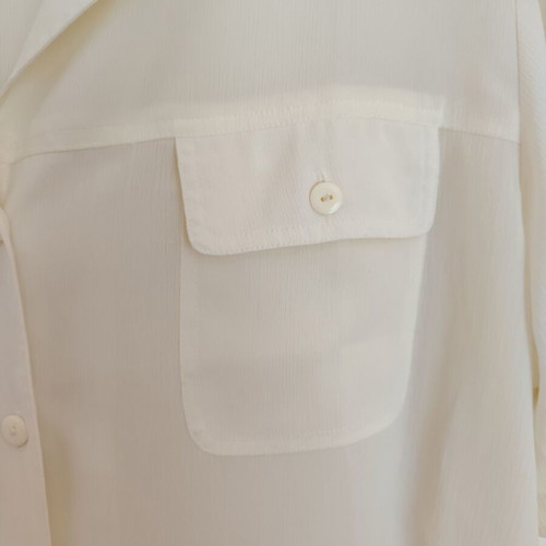 Donna silk semi-transparent cream shirt XL