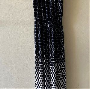 Easy wear Long dress with print Cord straps Asymmetrical back one size