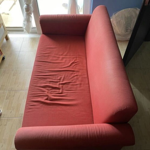 IKEA two-seater sofa used, red porphyry