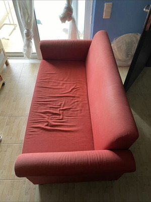 IKEA two-seater sofa used, red porphyry