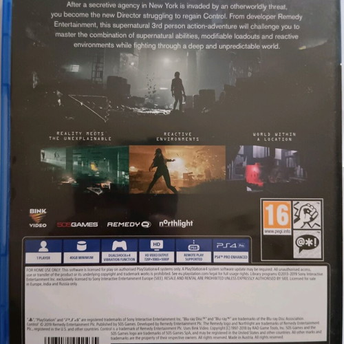 Control game for PlayStation 4 like new, 2018