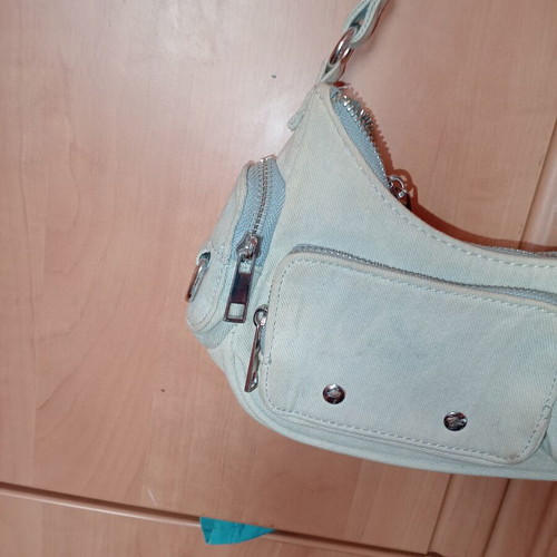 Bershka mini denim shoulder bag, blue