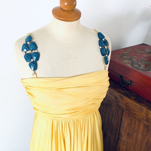 Veloudakis dress new, colorful yellow, size S-M