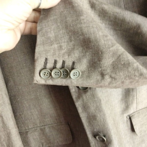 Andrea Doriani Exclusive men's linen suit, beige taupe