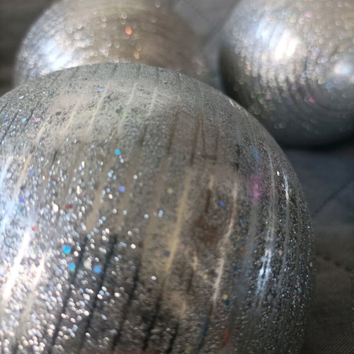 Christmas balls used, pack of 17, silver color