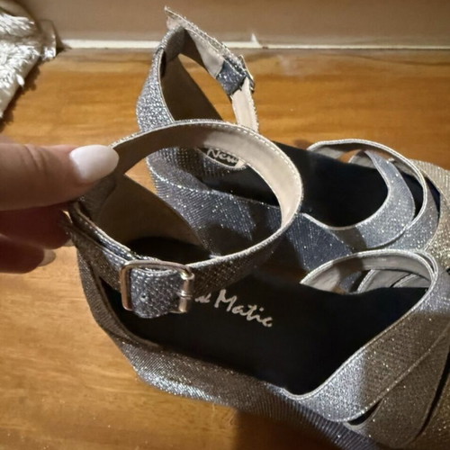 New Matic platform sandals silver-gold glitter, like new