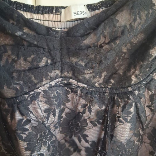 Bershka Lace Strapless Dress like new, black and beige