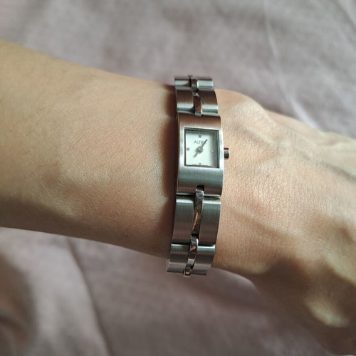 Alfex 5452 women's watch like new, silver stainless steel, Swiss made