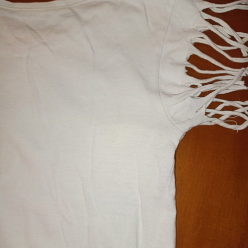 Girls' summer t-shirt with fringes and mermaid print, used, size 4 years