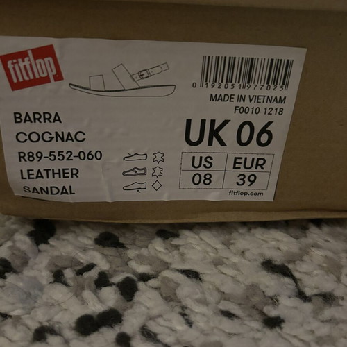 FitFlop Barra Cognac sandals size 39 new