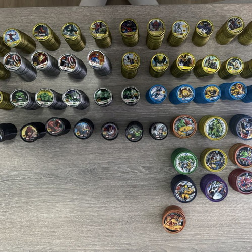 Marvel Heroes Metal Tazos collection like new, #1 to #50