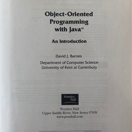 Object-Oriented Programming with JAVA new English book