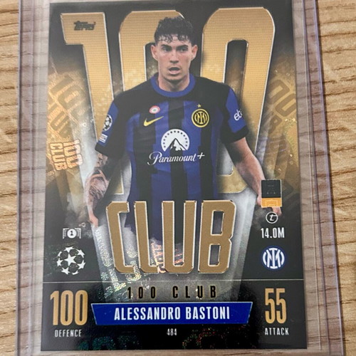 Alessandro Bastoni Inter Topps Match Attax 100 Club card new