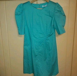 Mind Matter Turquoise Cotton Dress  Size M