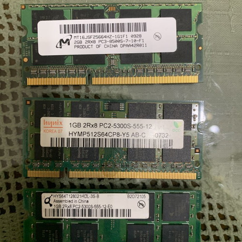 Laptop RAM SO-DIMM DDR2 and DDR3 used, set of 6 modules
