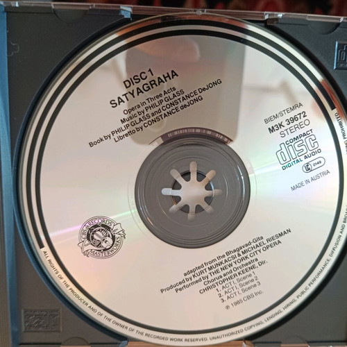 Philip Glass Satyagraha triple CD used, classical