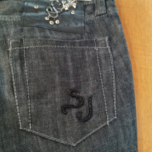 Staff jeans women's size 28 with embroidery like new, gray and blue