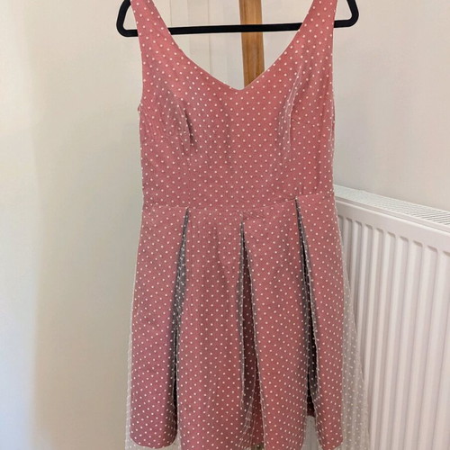 LazyD handmade dress like new, silk and tulle with belt, size L