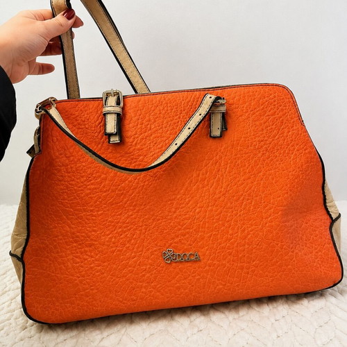 Doca large two-sided shoulder bag coral, like new