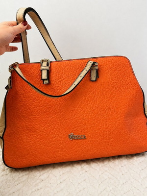 Doca large two-sided shoulder bag coral, like new