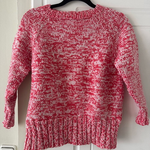 Knitted pink white sweater like new, size S