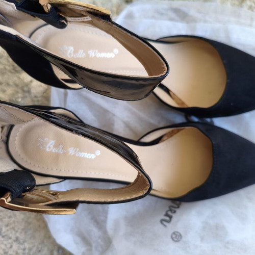 Belle Women Black D'Orsay Pumps Size 38 like new