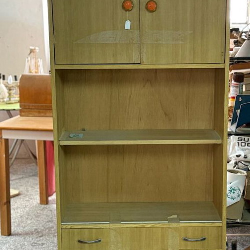 Wooden storage cabinet with shelves and drawers like new