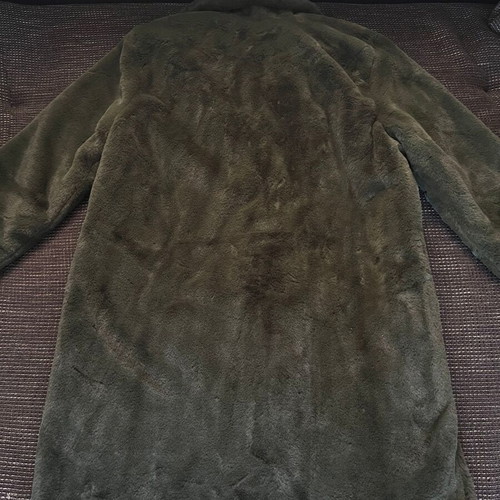Women's faux fur coat like new, dark green, size L