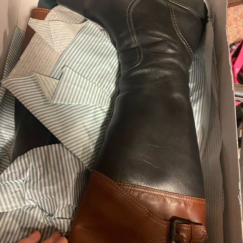 Tommy Hilfiger leather boots like new, size 39, black and brown