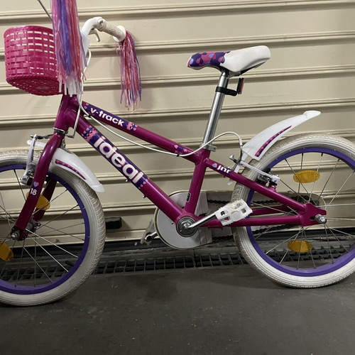 Ideal 18-inch children's bike, pink, with training wheels