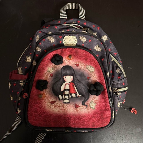 Santoro Small Backpack bag like new, black/red