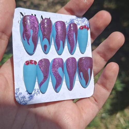 Press On Nails new set with sizes 3-9 and application tools