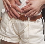 BSB white shorts with black stripe