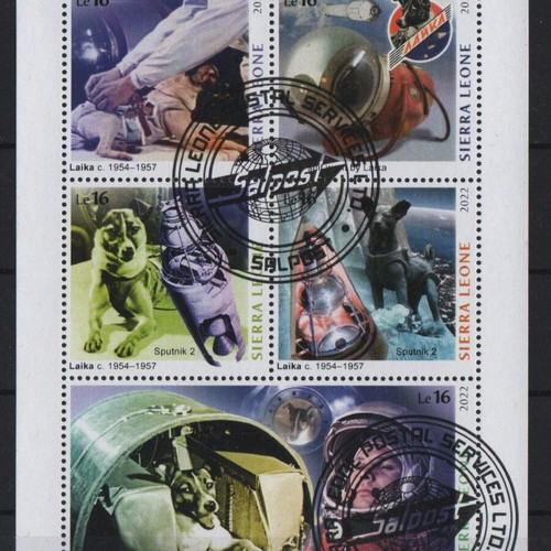 2022 Sierra Leone stamps 65th anniversary of first animal in orbit, mint
